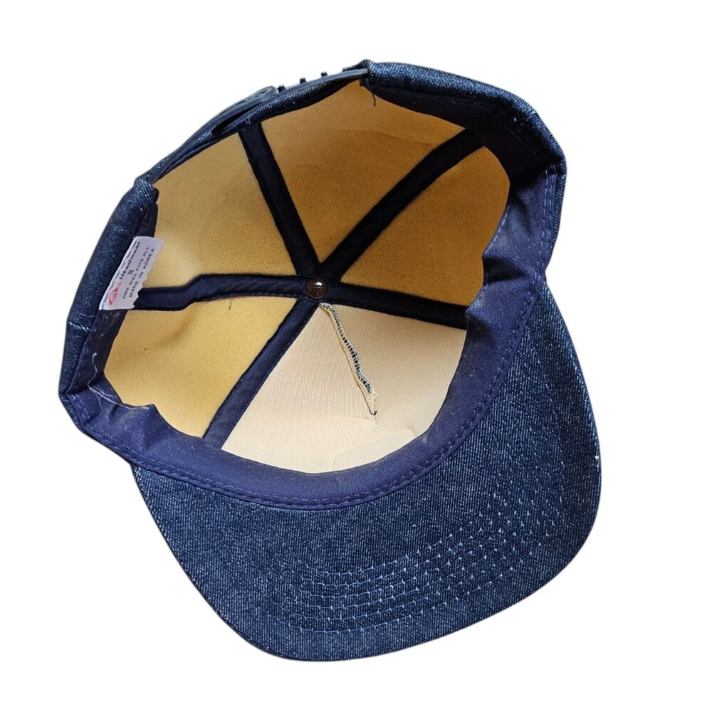 Vintage Ingersoll Rand Denim Snapback Hat Blue 5 Panel Embroidered Patch - Picture 6 of 9